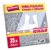 Пакеты д/мусора Avikomp Стандарт 35л 30шт с ручками белые 35мкм ПНД