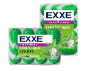 Крем-мыло EXXE 1+1 Зеленый чай 4шт*90г (ЗЕЛЕНОЕ) полосатое ЭКОПАК СКИДКА 10%