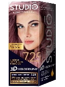 Краска для волос 3Д Голографик 7.25 Темное розовое золото