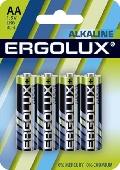Э/п Ergolux Alkaline алкалиновый LR6 BL-4  на блистере 4шт (пальчик.)