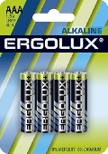 Э/п Ergolux Alkaline алкалиновый LR03 BL-4  на блистере 4шт (мизин.)